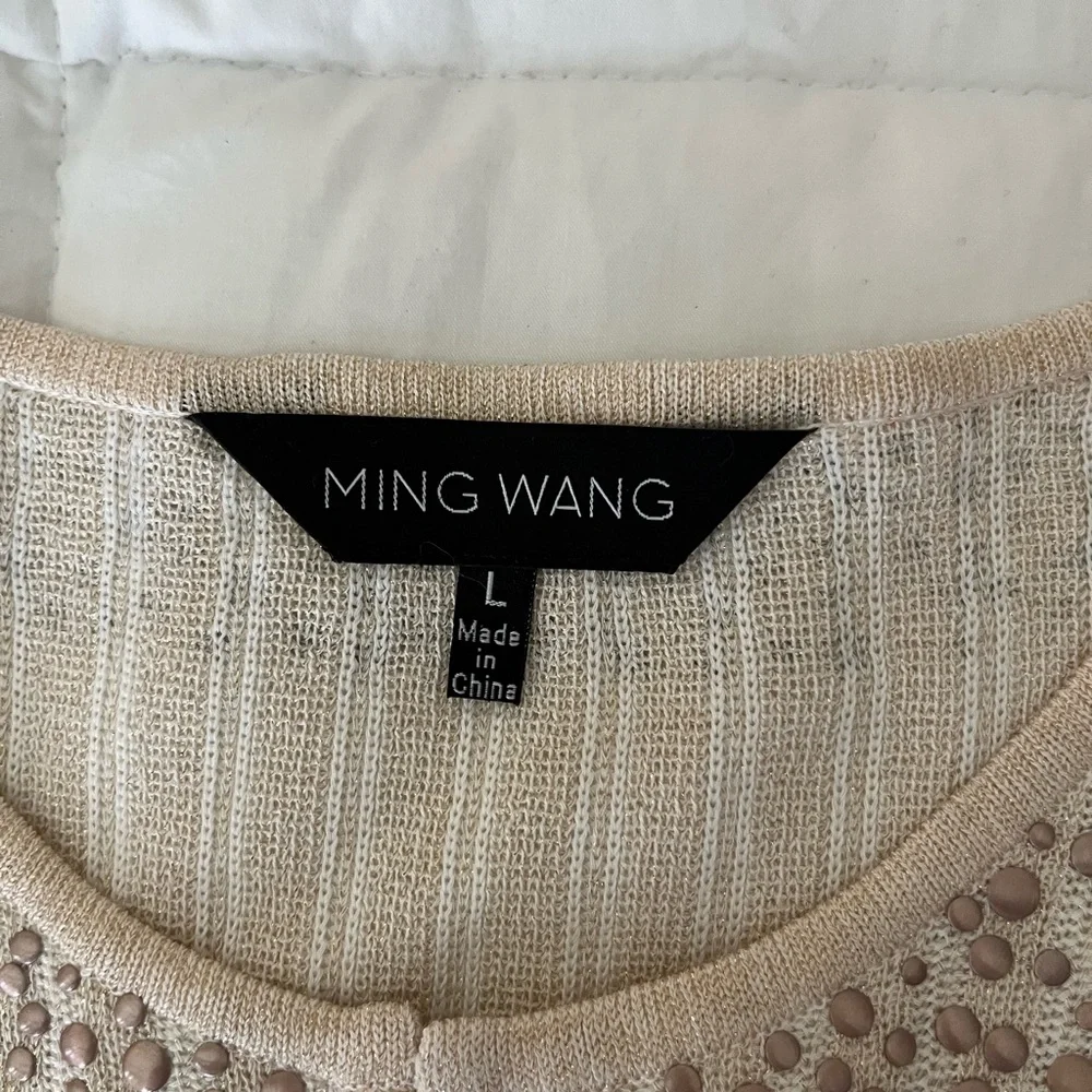 Ming Wang Cream Cardigan Sweater - Picture 5 of 8